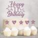 Purple Glitter Happy 11th Birthday Cake Topper with Cupcake Toppers - 11th Birthday Cupcake Decoration 11th Birthday Cake Decor for Boys or Girls (11th) - Buy Online on GoSupps.com