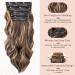 4PCS-11Clips Curly Synthetic Hair Extensions 22 Inches - Light Brown mix Golden Brown - Women's Wavy Hair Pieces - Buy Online on GoSupps.com