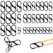 36 pieces s carabiner mini carabin hook metal Doppelkarabiner 8 shaped 2 openings 50mm/40mm/30mm carabiner small for outdoor camping at home (black)