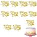 KIPETTO Happy Mother's Day Cake Toppers 20Pcs Glitter Heart Cupcake Topper for Mother's Day Mom's Birthday Party Cake Decoration Gold