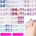 220 Pieces 10 Sheets Toenail Polish Strips 3D Rhinestone Full Wraps Toe Nail Stickers Glass Crystal Toenails Decals Self-Adhesive with Nail Files for Women Girls  10 Styles