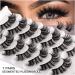 fdsmall False Eyelashes 8D Volume 15MM Wispy Long Fluffy Faux Mink Lashes Cat-Eye Natural Look False Eyelashes 7 Pairs (7 Pairs17) - Buy Online on GoSupps.com