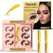 Magnetic Eyelashes & Eyeliner Kit - 6 styles of upgraded natural-looking 3D lashes waterproof liner  lashes with magnets for flawless finish Kit includes tweezer  eyeliner tubes reusable (6 Pairs)