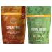 Primal Creatine Powder + Super Greens Powder Bundle | 2-Pack | Build Strength Boost Recovery & Support Wellness | 30 Servings Each