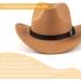 EOGIMI Western Cowboy Hat for Women Men - Camel Felt Wide Brim Panama with Silver Belt Buckle - Medium - Buy Online on GoSupps.com