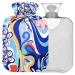 Naanle hot hot water bottle with cover abstract colored flower transparent hot water bottle hot water bottle to relieve back pain hand-wing warmer neck and cold therapy 1 l