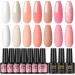 PEACECOLOR 7ML Nail Gel Polish Set 7Pcs with Top and Base Coat Matte Top Coat Kit Gel Nail Polish Starter Kit Glitter Gel Polish Soak Off Nail Base Coat Glossy Matte Top Coat for Women DIY Nail Art XA45