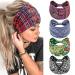 Headband women wide elastic soft boho hair bands leopard print hairdress yoga sport hair band multi-colored hair ripe women (k) set-4