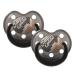 Rock Star Baby by Tico Torres Schnuller 2 Set including protective caps - Silicone Nucky Size 2 from 6-18 months jaw -friendly sedative for babies - Snake black