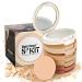 FantasyDay Pro 5 Colors Multi-layer Face Powder Compact Face Correcting Pressed Powder Makeup Kit Foundation Highlighter Bronzing Powder Contouring Camouflage Makeup Palette 1