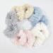 KEYRI 10 Pieces Hair Scrunchies Hair Bobbles for Women Girls Hairband Elastic Hair Ties Hair Scrunchy Soft Hair Bands Plush Faux Fur Rabbit Hair Ties Ponytail Hair Band (White+Pink+Blue+Grey+Khaki)