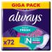 Always Dailies Fresh Slip performances women Normal (72 tying) flexistyle gigapack with fresh fragrance suitable for all slip -on shapes breathable flexible 72 pieces (1 Pack)