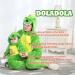 Doladola Unisex Baby Romper Jumpsuit | Hooded Cartoon Sleepsuit | Green Dinosaur | 3-6 Months - Buy Online on GoSupps.com
