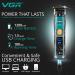 VGR Beard Trimmer for Men - Travel Lock, IPX7 Waterproof, USB Rechargeable, Precision Ceramic Blades - Electric Cordless Hair Clippers for Facial Stubble & Bald Head Haircut - Buy Online on GoSupps.com