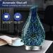 MAXWINER 3D Glass Essential Oil Diffuser - Ultrasonic Aromatherapy with Auto Shut-Off & Timer Setting - 7 Colors LED Lights - 120ml Firework Design - Buy Online on GoSupps.com