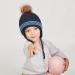 LANGZHEN Toddler Winter Hat Earflap Knit Cap Fleece Lined Beanie for Baby Boys Girls 6-12 Months - Navy-Pompon - Buy Online on GoSupps.com