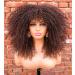 CURLCRAZY 16 Curly Wig with Bangs for Black Women - Kinky Afro Short Wig (Brown) - Buy Online on GoSupps.com