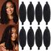 16 Inch Springy Afro Twist Hair 8 Packs Marley Twist Braiding Hair Pre-Separated Spring Twist Hair for Soft Butterfly Locs Crochet Hair Kinky Afro Twist Hair Extensions for Black Women 16 Inch 1B