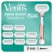 Gillette Venus Deluxe Smooth Sensitive Razor Women Women's Razor + 9 Razor Blades with 5-fold blade gift for women plastic black razor + 9 blades