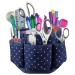 SINGER Sewing Storage Desktop Spinner Navy Polka Dot Print Navy with Pink Polka Dots