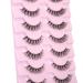 JIMIRE 3D Cat Eye Short False Eyelashes 7 Pairs Pack - Natural Look Demi-Wispies Fluffy Lashes with Clear Band - 13MM Strip Lashes - 8-12.5MM - Buy Online on GoSupps.com