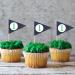 12Pcs Golf Cupcake Toppers - Golf Boy 1st Birthday Party Decorations Boy Girl First Birthday Cupcake Toppers Sports Themed Baby Shower Party Decor Golf Triangle Flag Cupcake Topper