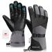 MORXPLOR Winter Ski Snow Gloves Men Women,Waterproof Windproof Touchscreen Snowboard Gloves,3M Thinsulate Insulated Warm Winter Snowmobile Gloves BlackGrey Medium
