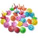 ZOEON 30 pieces wooden toy spinning tops colorful painting wooden spinning tops for children