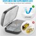 Pill Organizer Airtight Box Large Dispenser | 8 Compartment Travel Supplement Holder | Portable Vitamin Sorter | Daily Medicine Container - Black - Buy Online on GoSupps.com