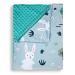 Lil Snuggers Soft Plush Hooded Baby Blankets for Boys with Double Layer Dotted Backing- Minky Aqua Hooded Toddler Blanket with Printed Rabbit for Nursery,Stroller,Crib- 31 x 40.5 Aqua Rabbit