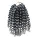 Coolbers 8 Inch Silver Grey Crochet Braids Hair Extensions Ombre Jumpy Wand Curl Jamaican Curl Crochet Twist Braiding Hair (8 Inch 1B/Gray) 8 Inch 1B/Gray