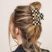 Whaline Checkered Hair Claw Clips - Set of 3 Large Vintage Barrettes for Women and Girls - Fashionable Non-Slip Hair Styling Accessories for Thick, Thin, Curly, and Straight Hair - Buy Online on GoSupps.com