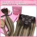 Youngsee Real Hair Extensions - Ombre Clip-In Balayage 45cm Dark Brown to Ash Blonde 120g (7PCS) - Human Hair Clip-Ons - Buy Online on GoSupps.com