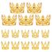15pcs Crown Cake Toppers 3 Styles Birthday Cake Toppers Crown Tiara Crown Cake Topper Rhinestone Crown Cake Topper for Boys & Girls (Gold)