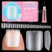 Wider Long Square Toe Nail Tips Full Cover SINOKAME No File Matte Toe Nail Press Ons Clear Soak Off Fake Toenails Extensions DIY Home Manicure Kit for Women Men 300 Pcs 15 Sizes