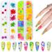 Asalle Nail Art Decorations Kit - 8 Boxes Rhinestones, Dried Flowers, Stickers, Glitter Sequins for Acrylic Nails - Buy Online on GoSupps.com