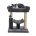 Hoopet cat Tree Tower,cat Scratching Post for Indoor Cats,Featuring with Super Cozy Perch,Cat Self Groomer and Interactive Dangling Ball Great for Kittens and Cats Smoky Gray