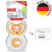 Nuk Space Schnuller Pacifier - BPA-Free Silicone Extra Ventilation 18-36 Months Lion & Sun Design 2 Beige Pieces - Buy Online on GoSupps.com
