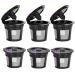 Reusable K Cups For Keurig, Reusable K CUP Coffee Filter Refillable Single K CUP for Keurig 2.0 1.0 BPA Free-6 Packs Black