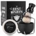 Wismee Men's Shaving Brush Set Boar Bristle Hair Shaving Brush, Stainless Steel Shaving Bowl & Stand, 3.5Oz Shaving Soap Wet Shaving Cleaning Tool Birthday Father Day Gifts for Him Men White