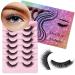 MelodySusie Natural Eyelashes 7 Pairs Strip Lashes Wispy 13mm Short Mink Lashes Fluffy Cat eye Lashes Pack No Lash Glue Included (N01) Short Natural-N01