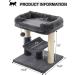HOOPET Cat Tree Tower with Cozy Perch, Scratching Post, Self Groomer, and Dangling Ball - Smoky Gray - Buy Online on GoSupps.com