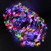 12 Pack LED Flower Headband Crown Halloween Glow in The Dark Party Supplies Wreath Headdress for Kids Girls Women Hair Accessories LED Light Up Party Favors Dress Up Wedding Birthday Christmas