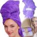 Leporem 2 Pack Microfiber Hair Towel - Huge (43 inch X 30 inch) Super Absorbent Hair Wrap with 2 Elastic Bands (Hydrangea Purple)