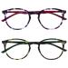 Opulize met reading glasses 2 Pack slim round frame spring hinges scratch festival purple green men women rr60-56 +1.50 purple cherry red / green moss-green +1.50 dioptries