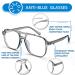 Feizedy Retro 70s 80s Blue Light Filter Glasses for Women & Men - PC Gaming & Computer Glasses B2866 Gray 54mm - Blue Light Blocking - Buy Online on GoSupps.com