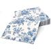 120 Blue & White Floral Cocktail Napkins - Disposable Paper Dessert Napkin for Parties & Events - Buy Online on GoSupps.com