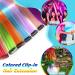 12 Pcs Colored Clip in Hair Extensions 22 Inch Colorful Rainbow Highlights Hairpieces Straight & Long Heat-Resistant Synthetic Hair for Kid Girls Women Party Hair Decor (Colorful) - Buy Online on GoSupps.com