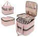 YARWO Nail Polish Organizer Case Holds 72 Bottles (15ml/0.5 fl.oz) Detachable Storage Bag for Nail Polishes and Nail Art Tools Dusty Rose (Bag Only Patent Pending)