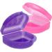 2 x palate protection box-mouth protection box for braces sports toothed devices dentures & more (glitter pink & glitter purple) glitter pink & glitter purple